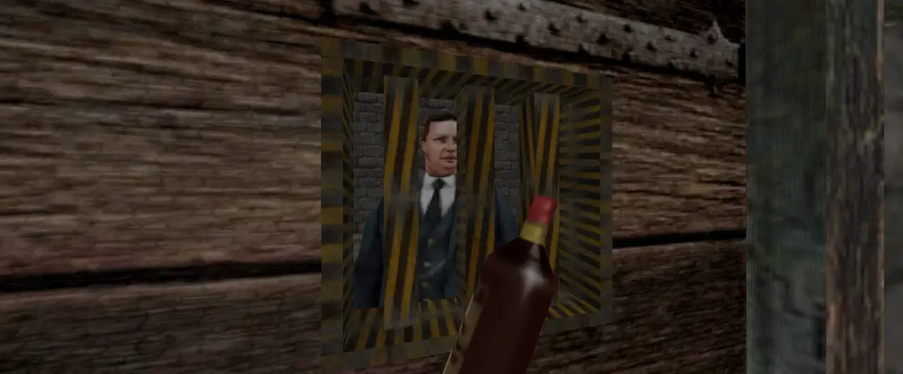 Before: A cell door has the wrong picture on it.