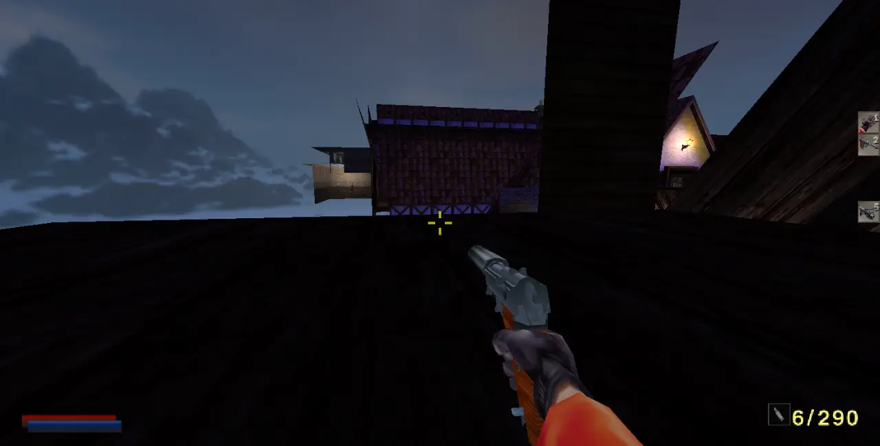 Before: The level started on the roof and everything looked broken.